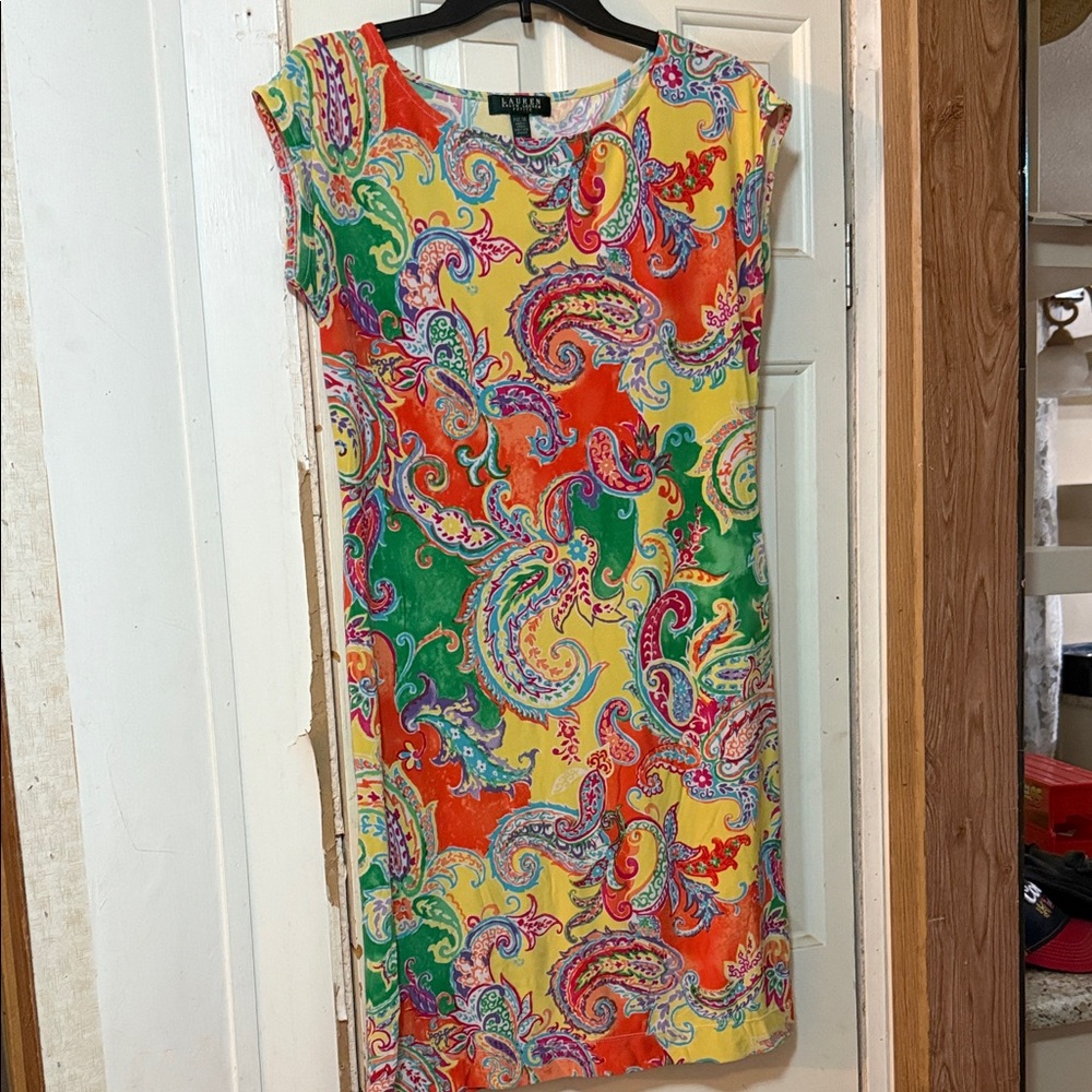 Lauren Ralph Lauren Paisley Midi Dress - Yellow, Red, Green